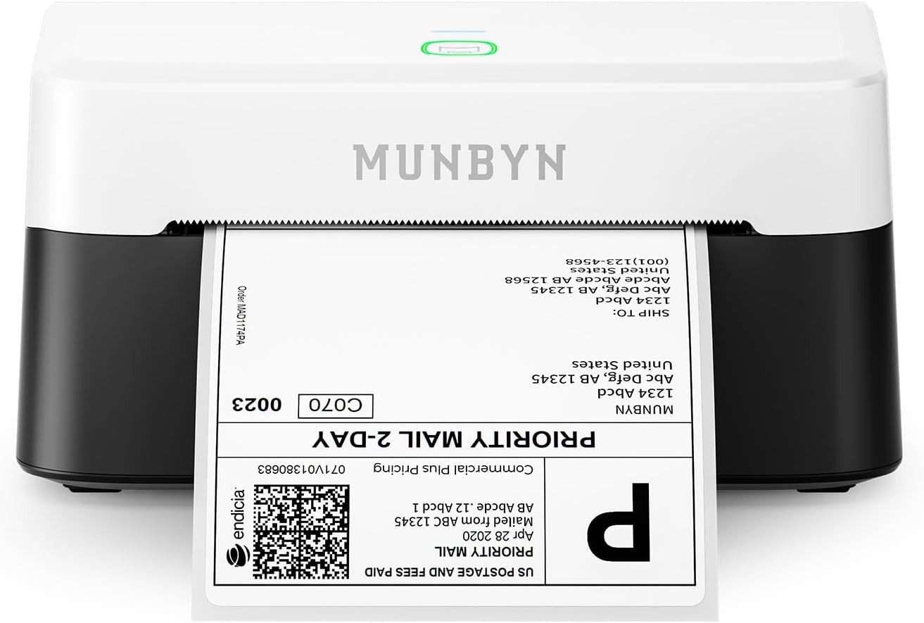 MUNBYN Bluetooth Thermal Label Printer RW403B, Wireless 4x6