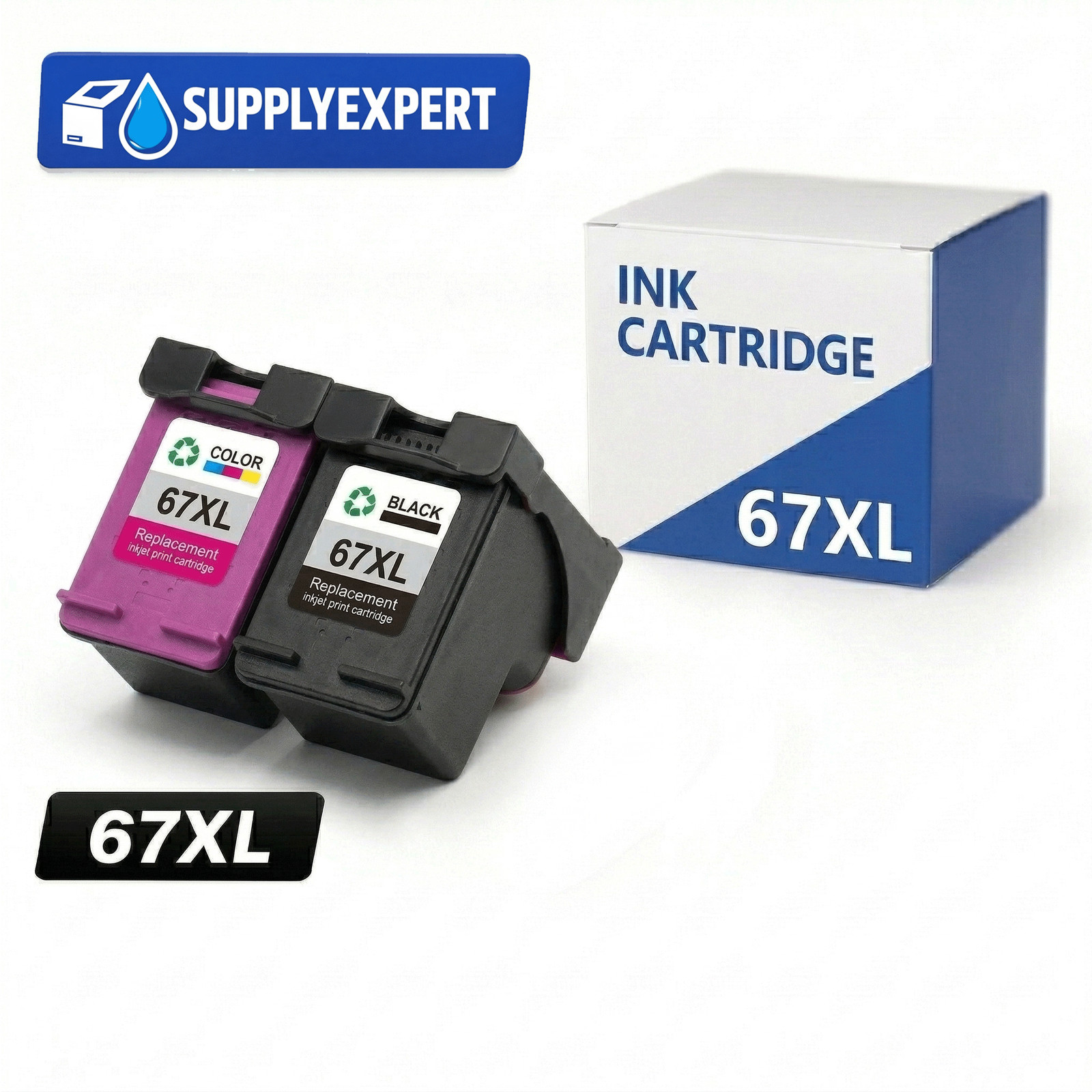 67XL Ink Cartridge for HP 67 Ink Deskjet 2700e 2752e 2755e 4155e Envy 6055e 6455