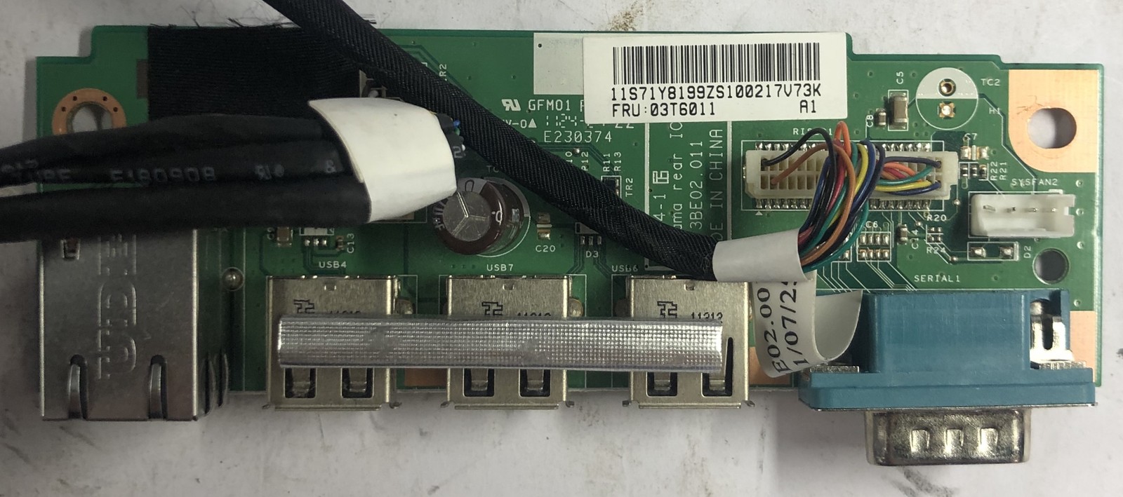 Lenovo ThinkCentre A70z All-In-One 48.3BE02.011 Rear I/O USB Port Board- 03T6011