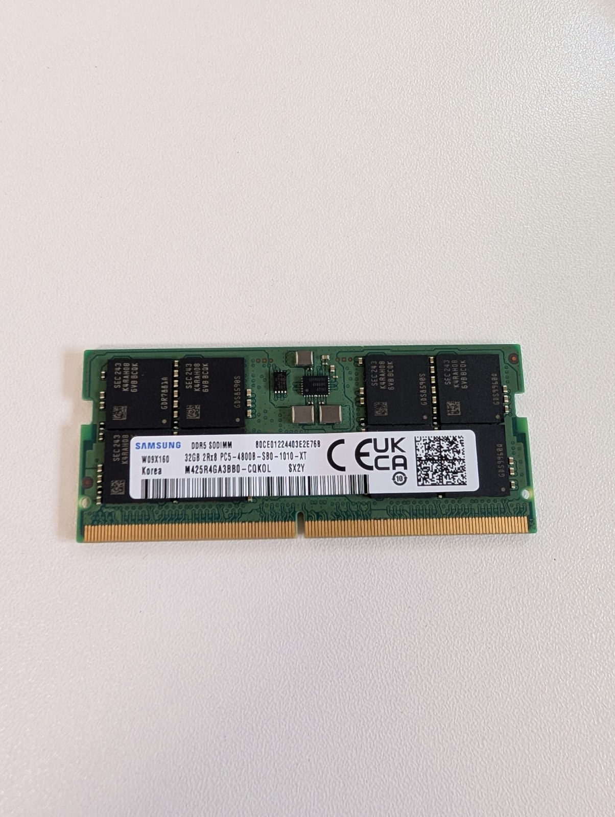 Samsung 32GB 1x32GB DDR5 4800 CL40 SODIMM Laptop Memory 2Rx8 Non-ECC