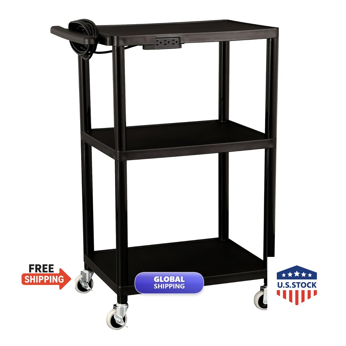 Norwood NOR-OUG1042-SO Mobile Utility AV Cart - Black