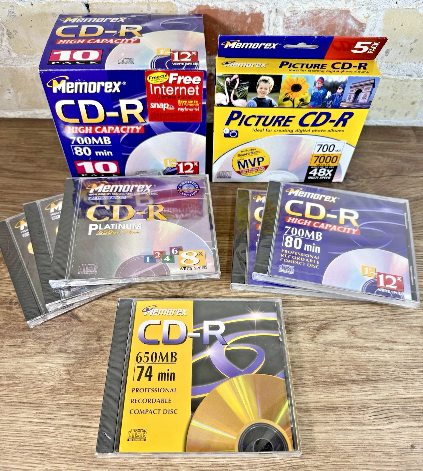 Memorex CD-R Blank Disc Lot High Capacity Platinum Picture CD 700MB NOS Mixed