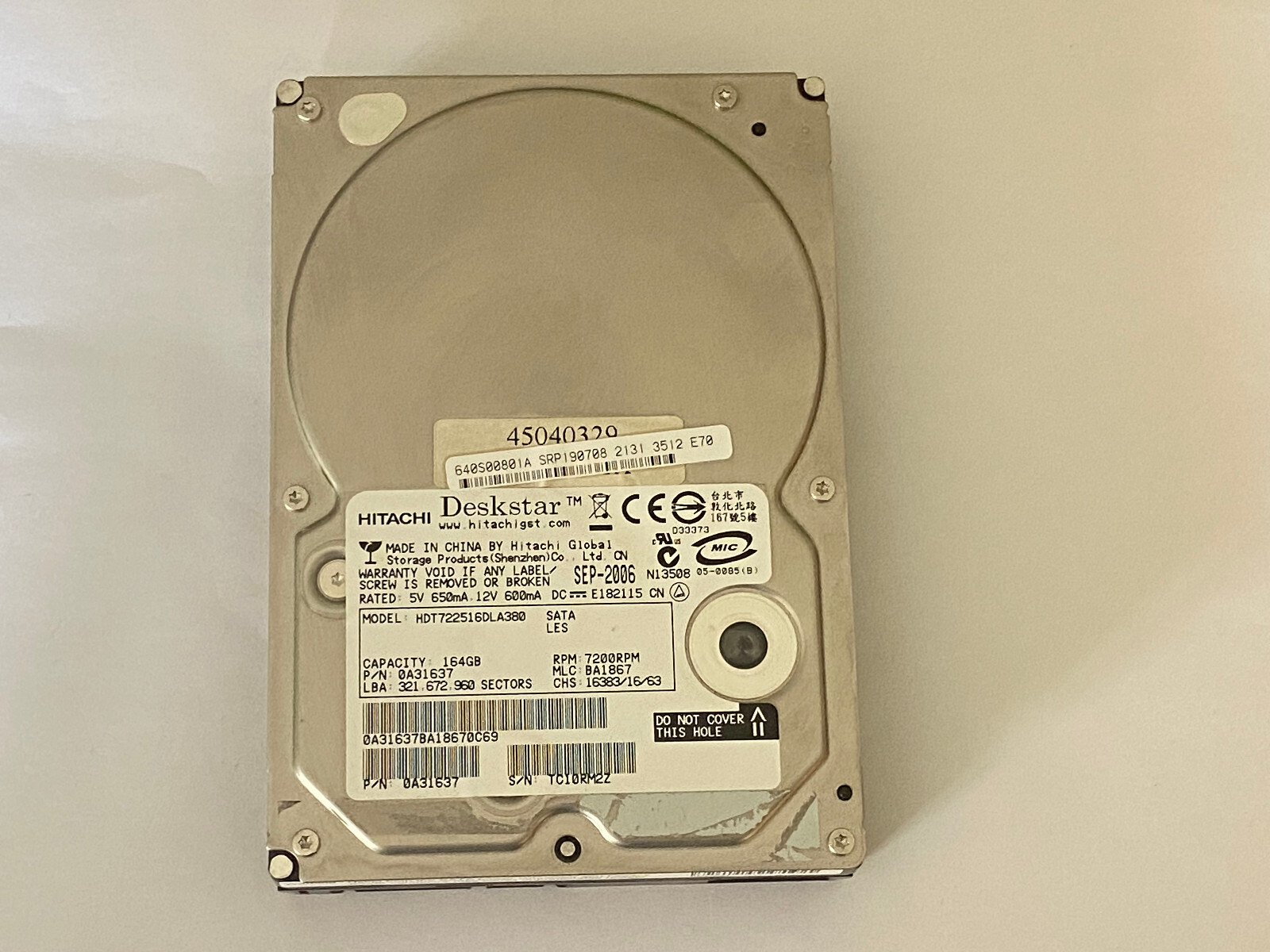 Hitachi efi hard drive 45040329 640S0080 for fiery EX700