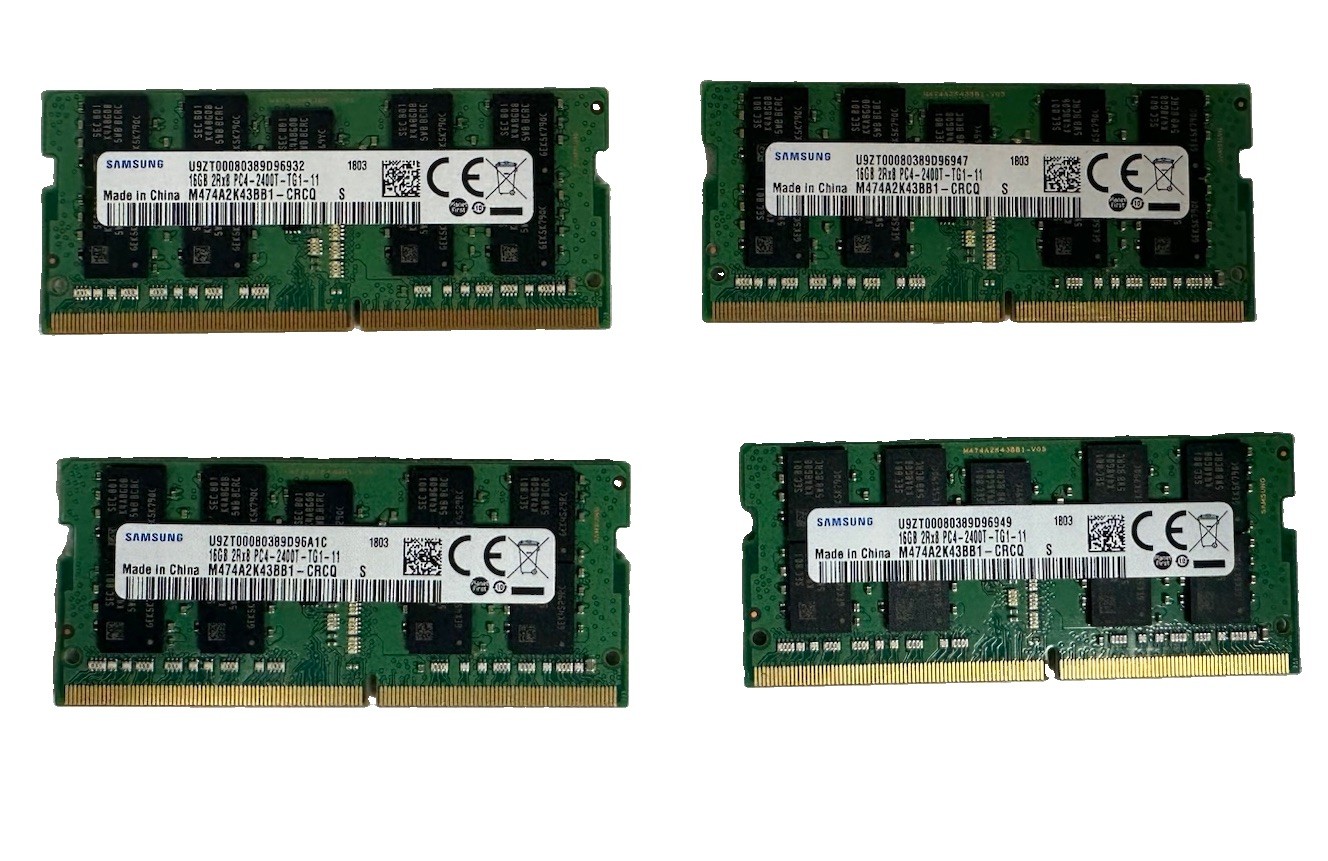 Samsung 64GB (4x16GB) PC4-2400T DDR4 SODIMM RAN Memory M474A2K43BB1