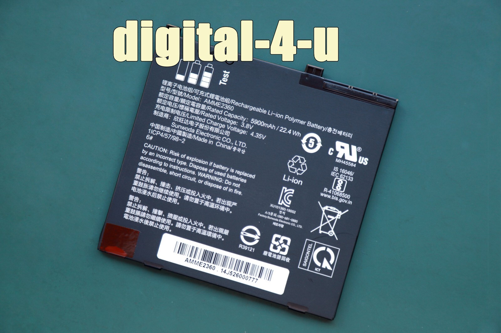 Original AMME2360 Battery for Zebra ET50 ET50NE-W22E ET55 ET55AE-W22E Tablet