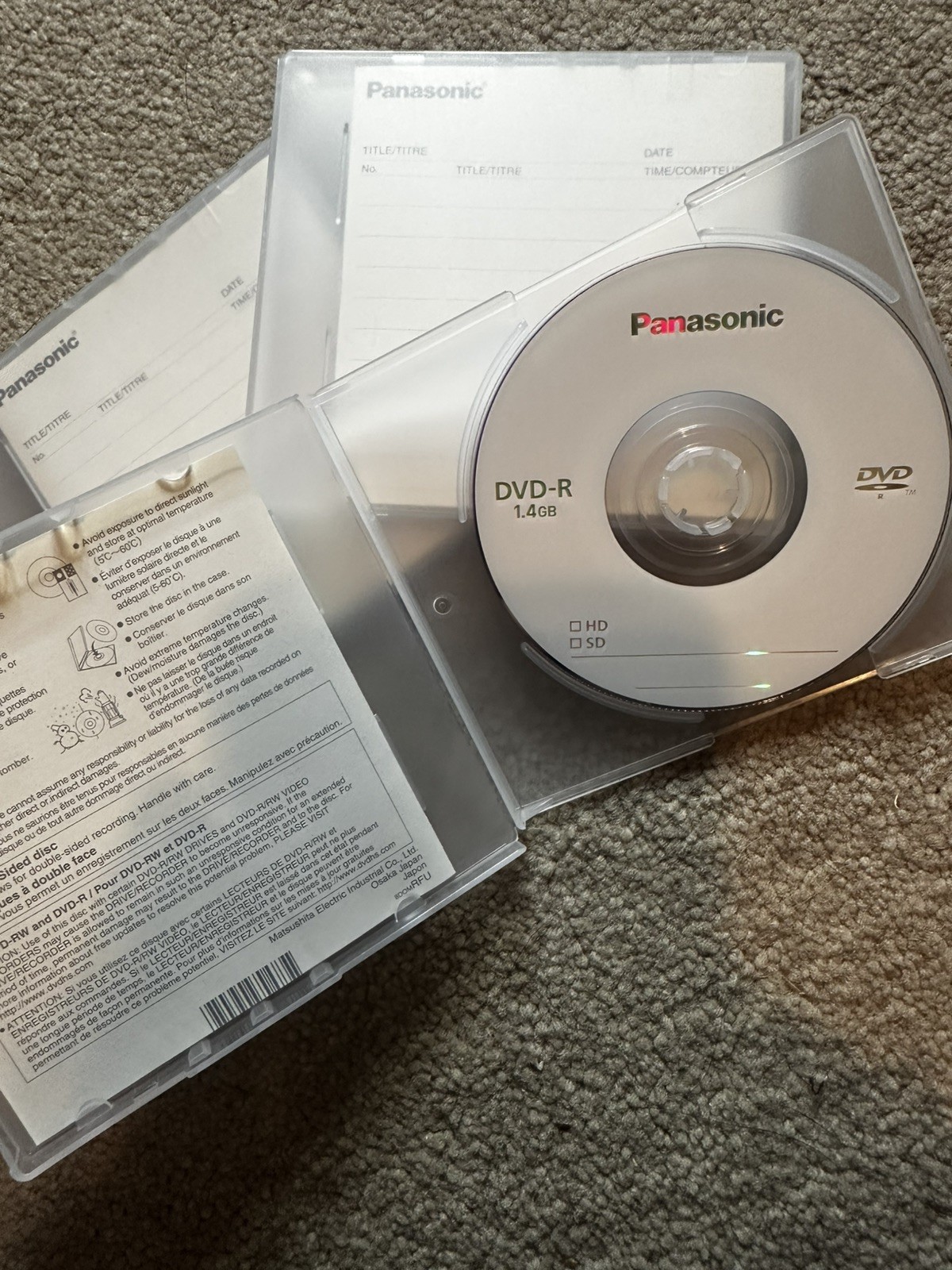 Panasonic DVD-RW 30 minute 1.4 GB 3 Pack Camcorder Blank Read & Write Discs NEE