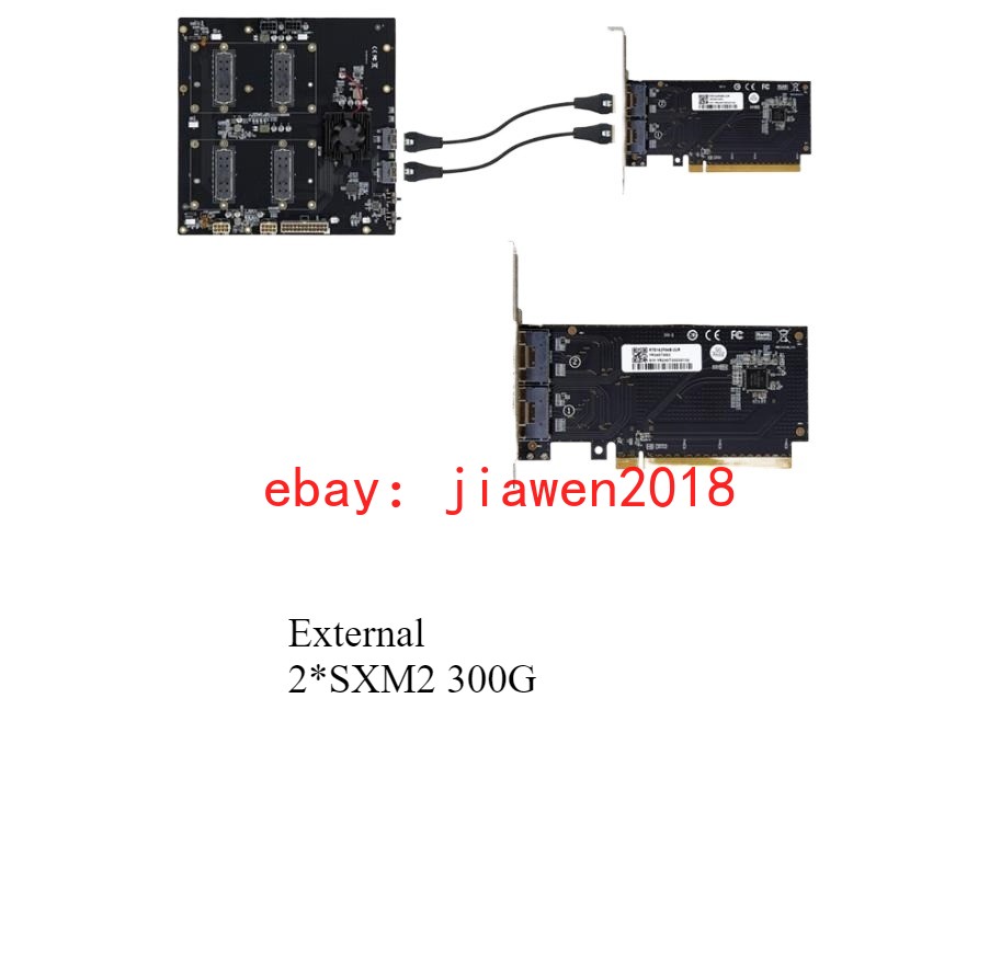 External NVIDIA V100 2*SXM2 300G NVlink interconnect Dual Card With PEX8749 