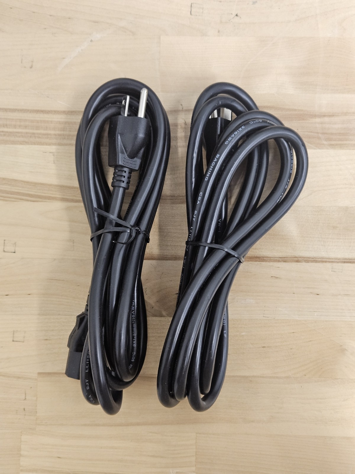 2-Pack, 6ft Volex 10A 125V 18AWG Power Cord E62405 