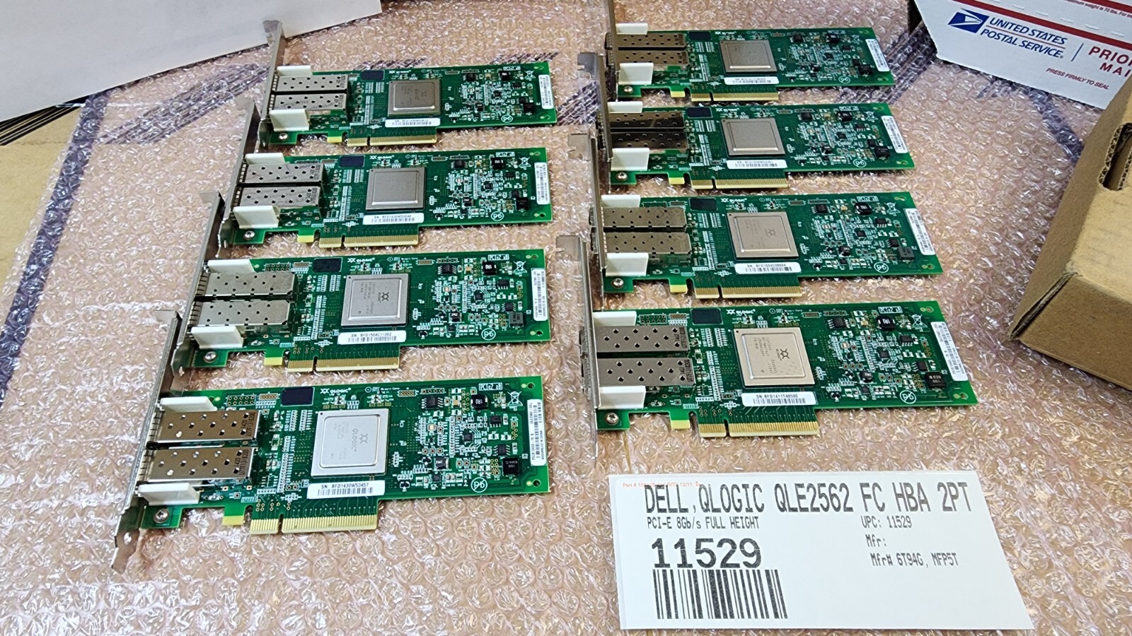 NEW PULL DELL QLOGIC QLE2562 FC HBA 2PT PCI-E 8Gb/s FULL HEIGHT MFP5T
