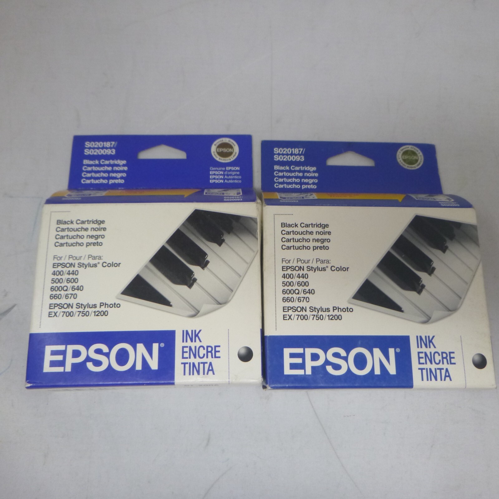 TWO Genuine Epson S020187/S020093 Black Ink Cartridge for Epson Stylus Expired