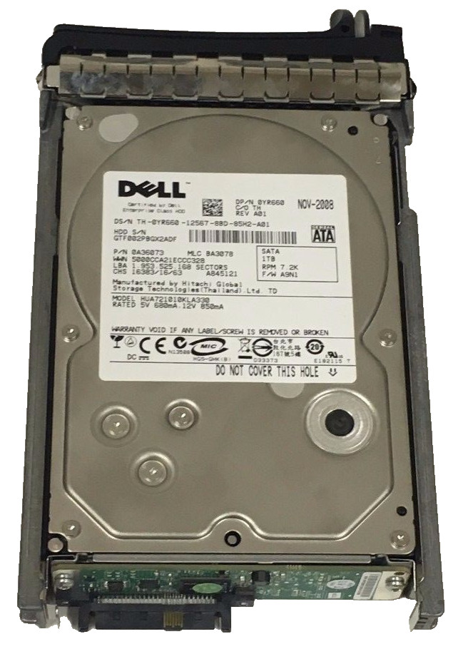 Dell HGST Ultrastar A7K1000 1TB 7.2K SATA 3.5" HDD YR660 HUA721010KLA330