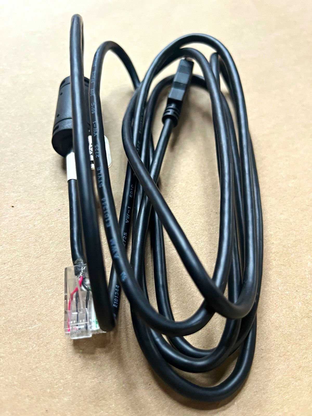 USB 2.0 to RJ-11 Cable 2m Black Ferrite Core 1:1 Universal 5V