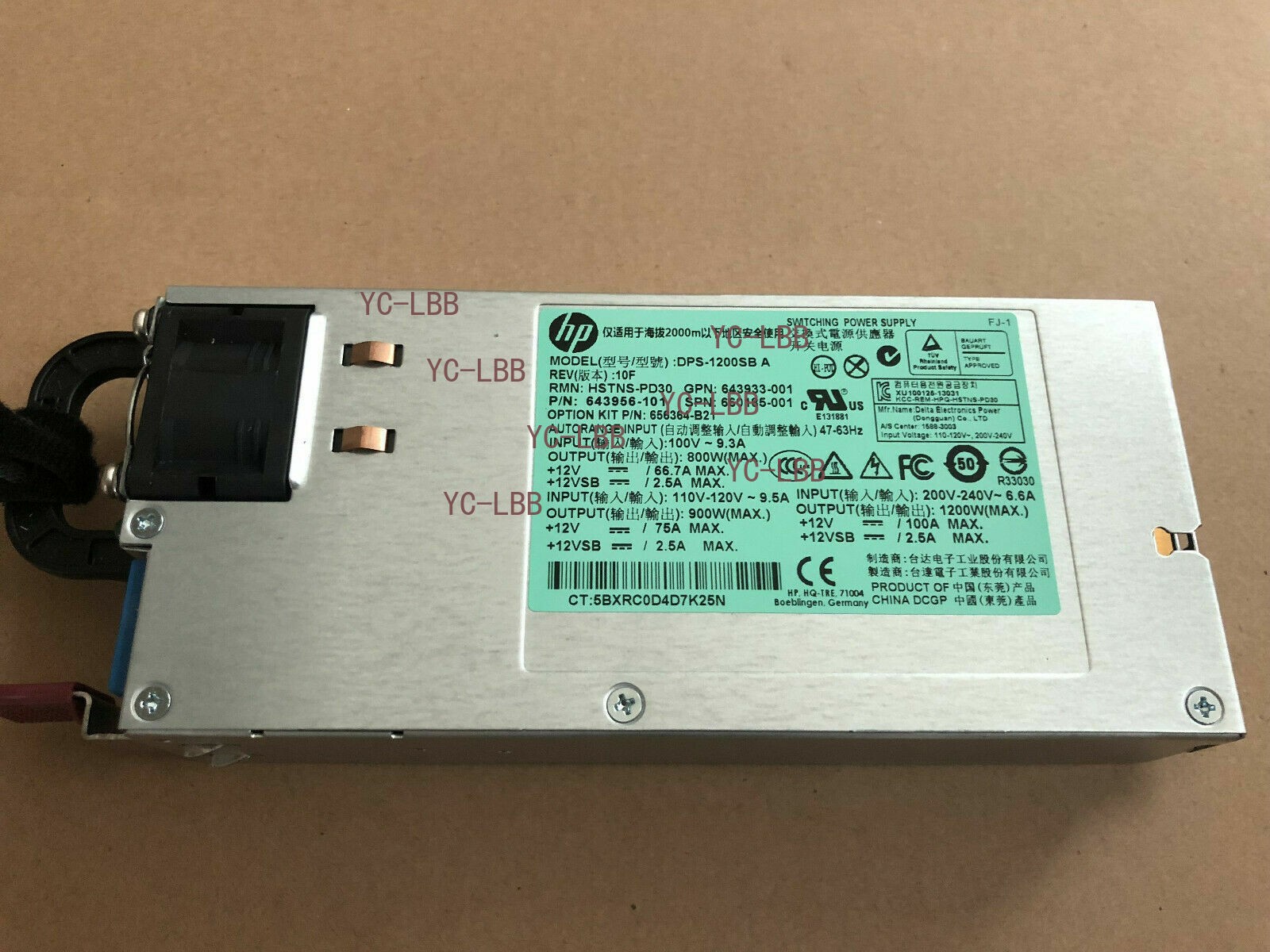 HP 1200W Platinum Plus 656364-B21 660185-001 643933-001 643956-101 Power Supply