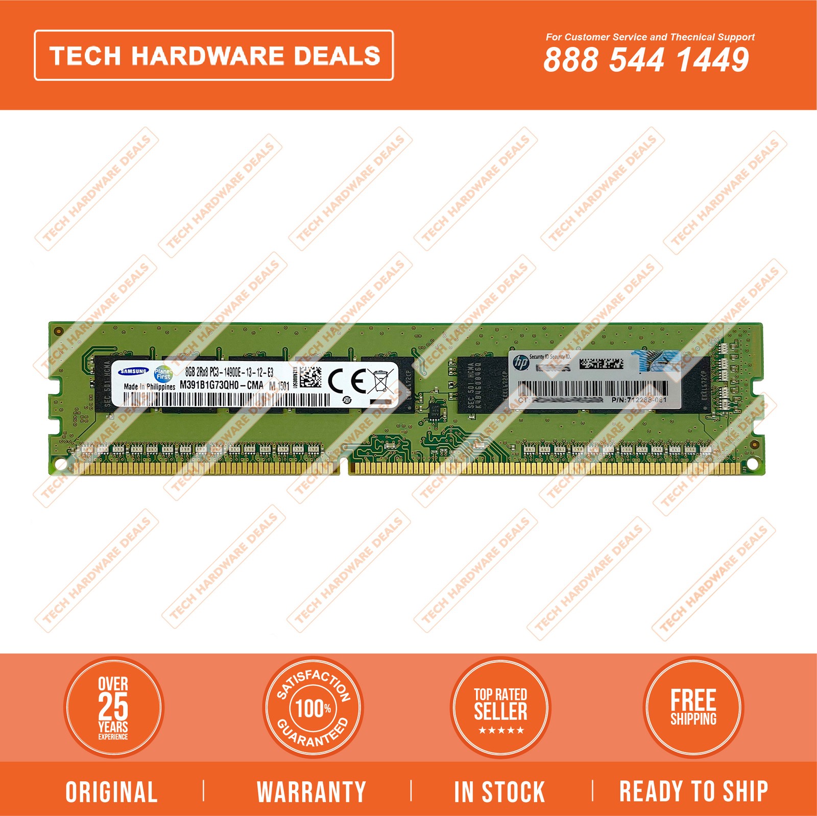 708635-B21    HPE 8GB (1x8GB) Dual Rank x8 PC3-14900E (DDR3-1866) Unbuffered CAS