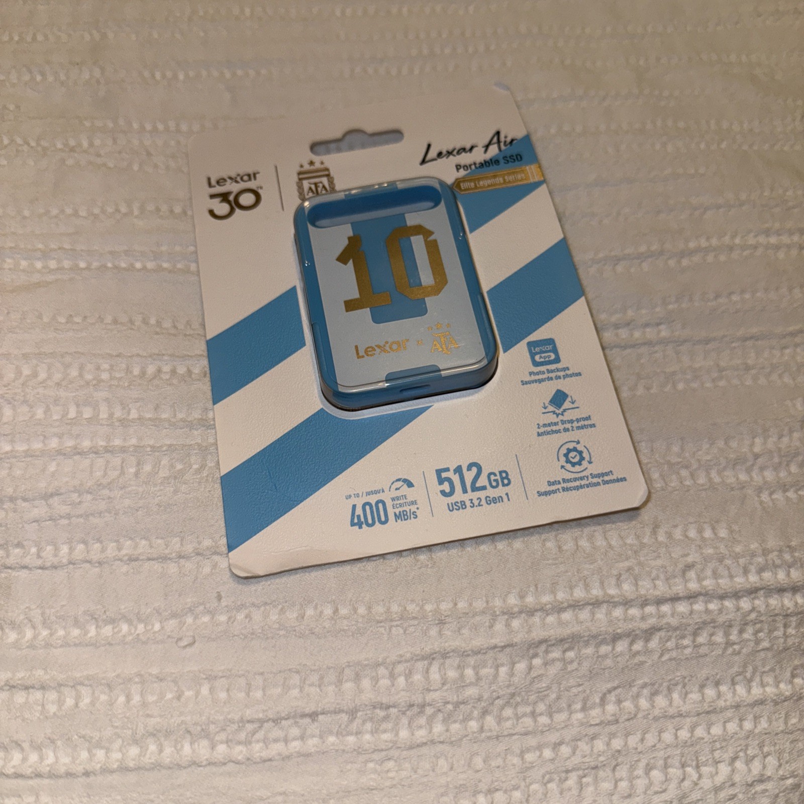 Lexar SL260 512GB Air Portable External SSD USB 3.2 Gen Argentina Messi edition