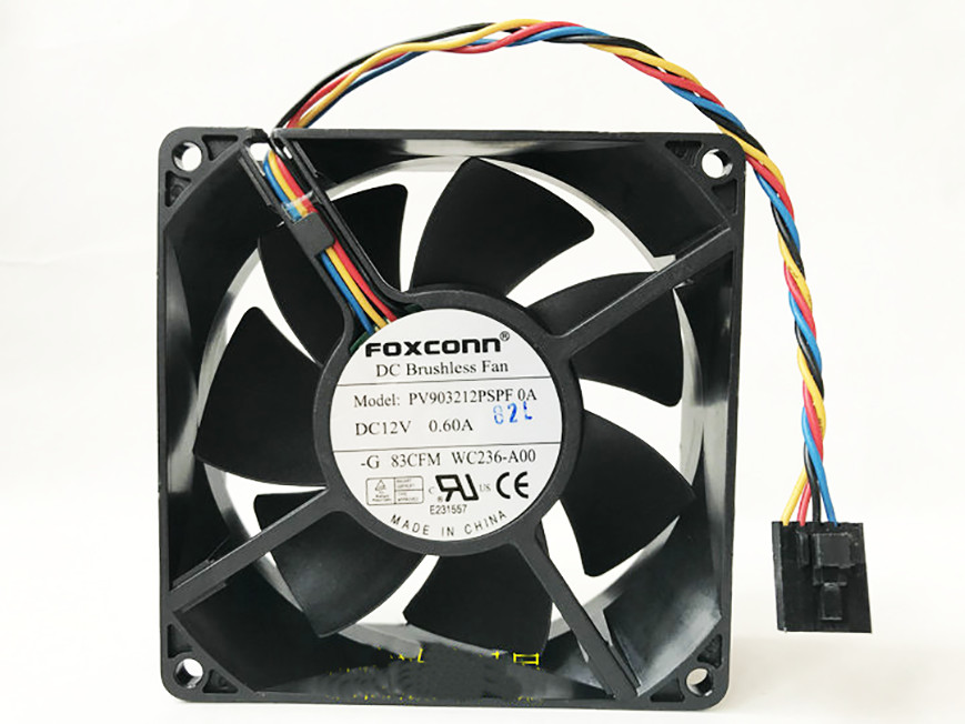 FOXCONN PV903212PSPF 0A DC12V 0.60A 90*90*32mm 9032 9CM 4 wire 5 pin chassis fan