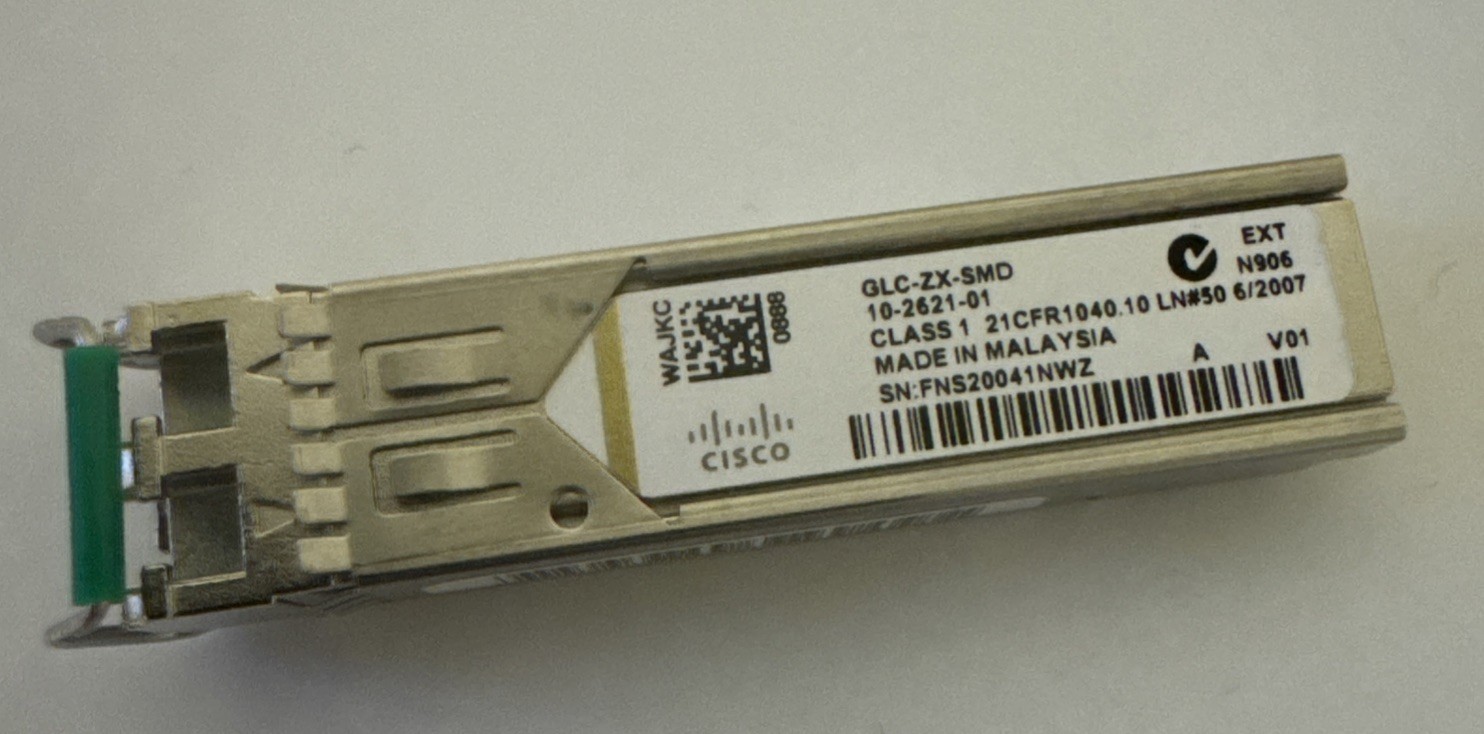 1 pc Genuine Cisco GLC-ZX-SMD 10-2621-01 1000BASE-ZX 1550nm 80Km SMF Transceiver