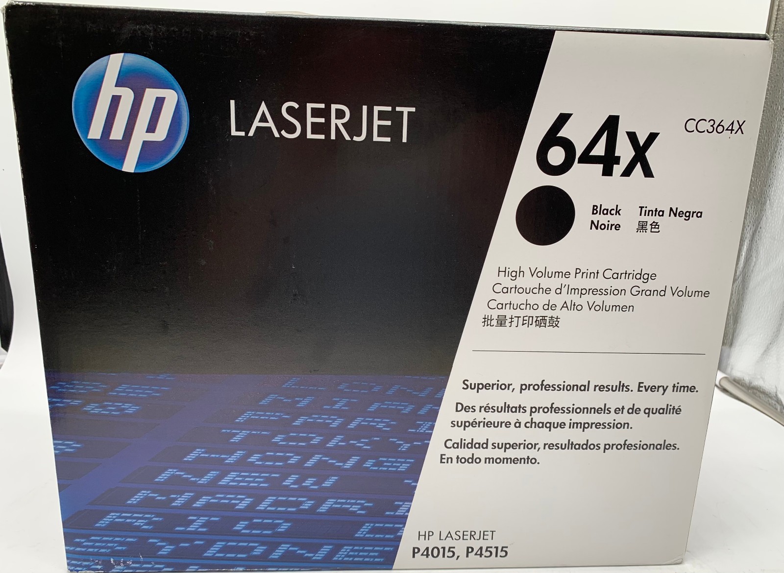 Genuine HP 64X (CC364X) Black High Yield Original LaserJet Toner Cartridge, OEM
