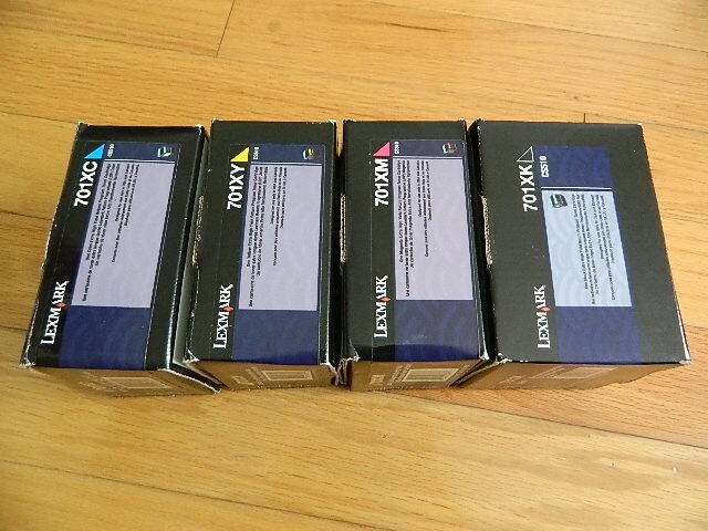 GENUINE SET 4 LEXMARK XTRA HI-YLD TONER CARTRIDGES 701XK 701XC 701XY 701XM CS510