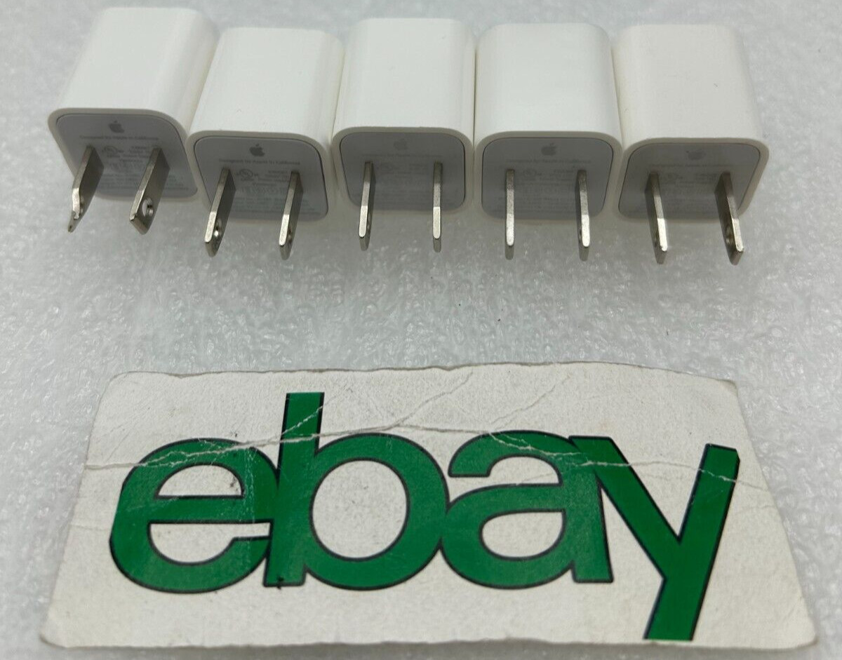 Lot of 5 - OEM Authentic Apple Cube (A1385 A1265) 5W Wall Charger For  Free S/H