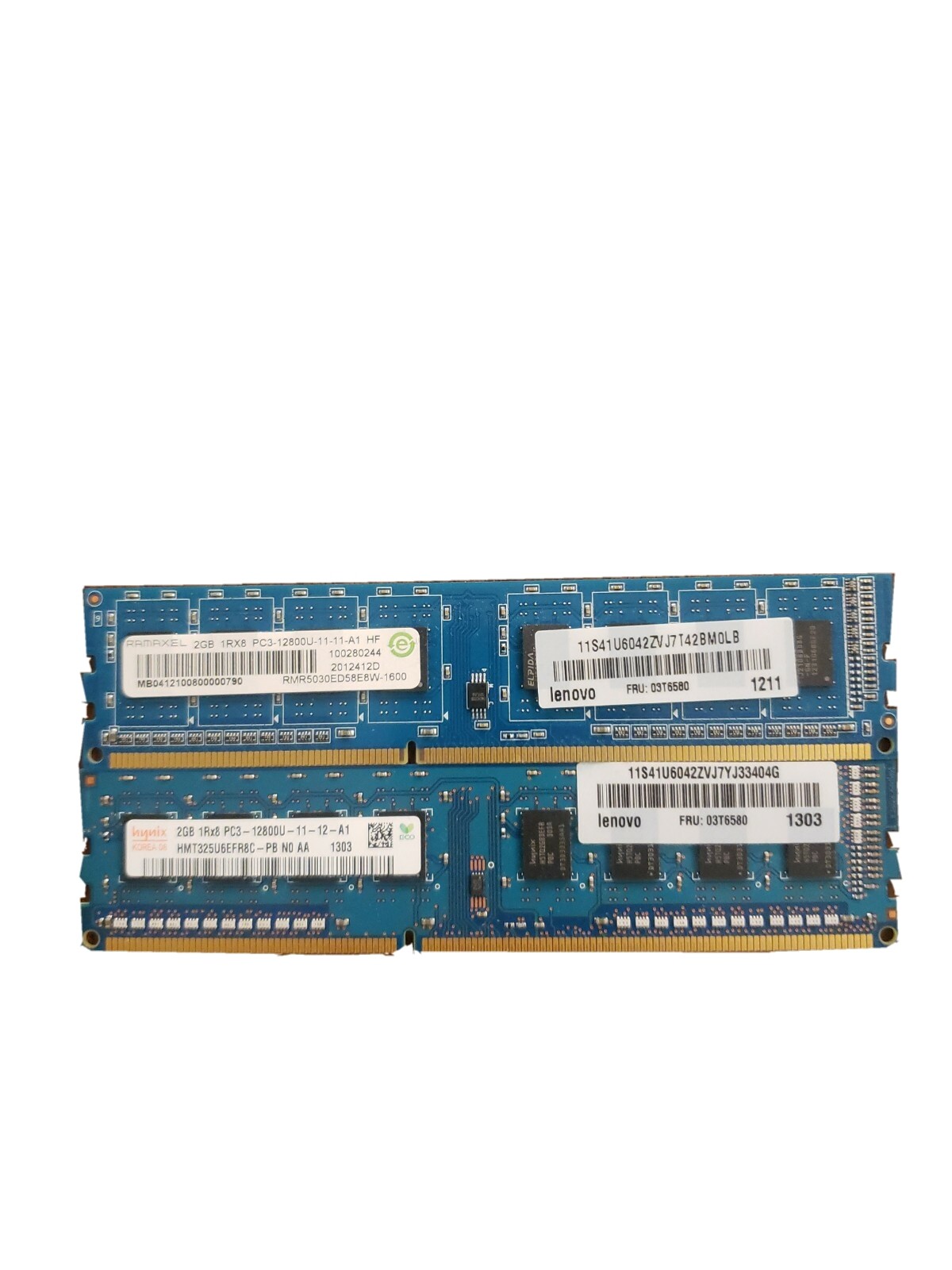 4GB ram (2x 2GB) Memory ram ramaxel - PC3-12800U - 1rx8 Ddr3
