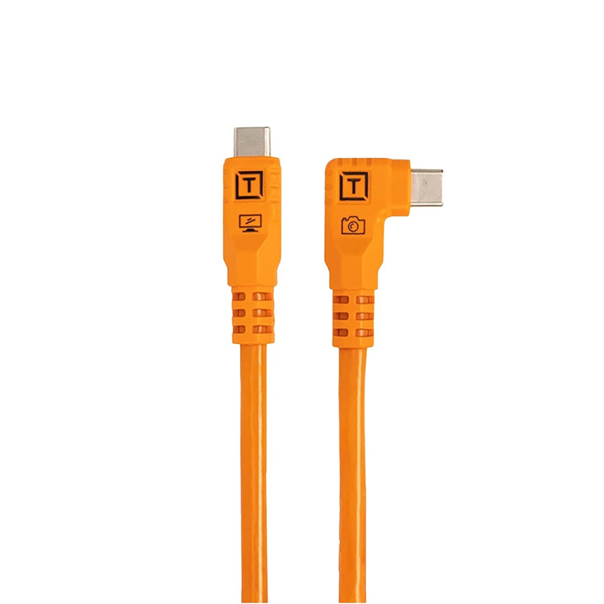 Tether Tools TetherPro Optima 10G 1.6' USB-C Straight to USB-C Right Angle Pigta