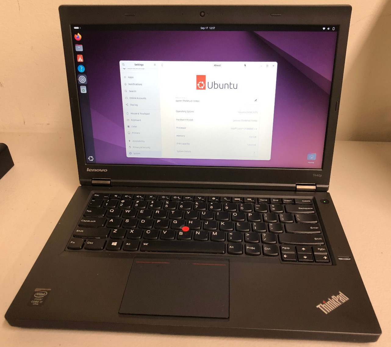 Lenovo ThinkPad 14" T440P Intel Core i7-4600M 2.9GHz 4GB DDR3 128GB SSD Ubuntu