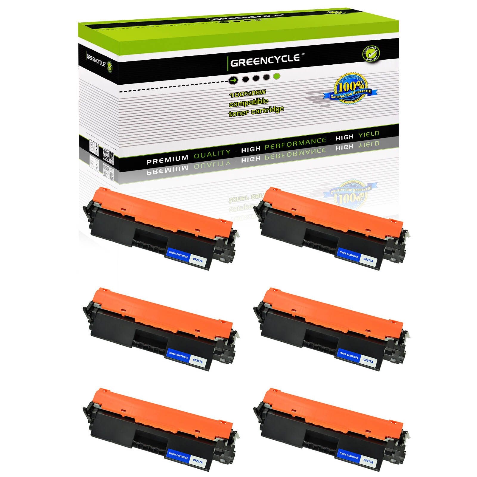 6PK CF217A 17A Toner Cartridges W/ Chip For HP LaserJet M102w MFP M130a M130nw