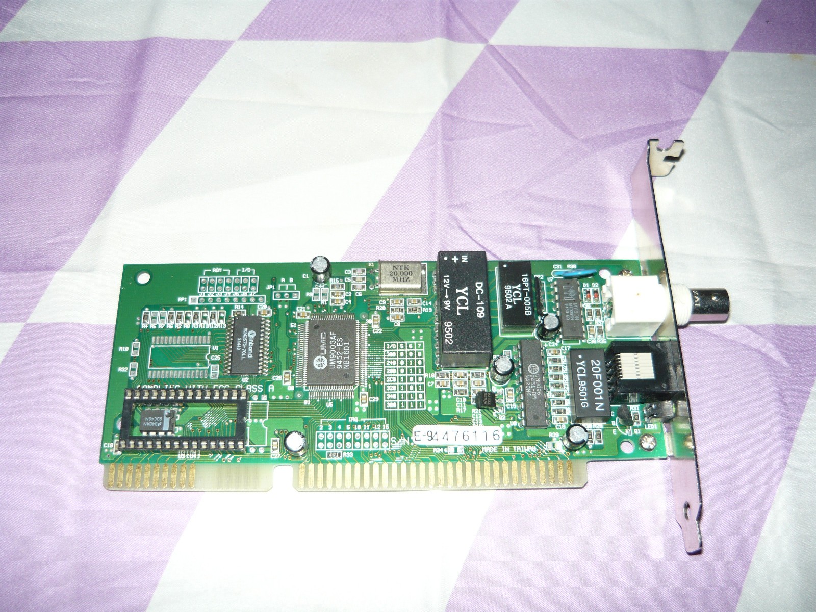 Vintage UMC UM9003AF ISA Ethernet Network Card 10Mbps Used