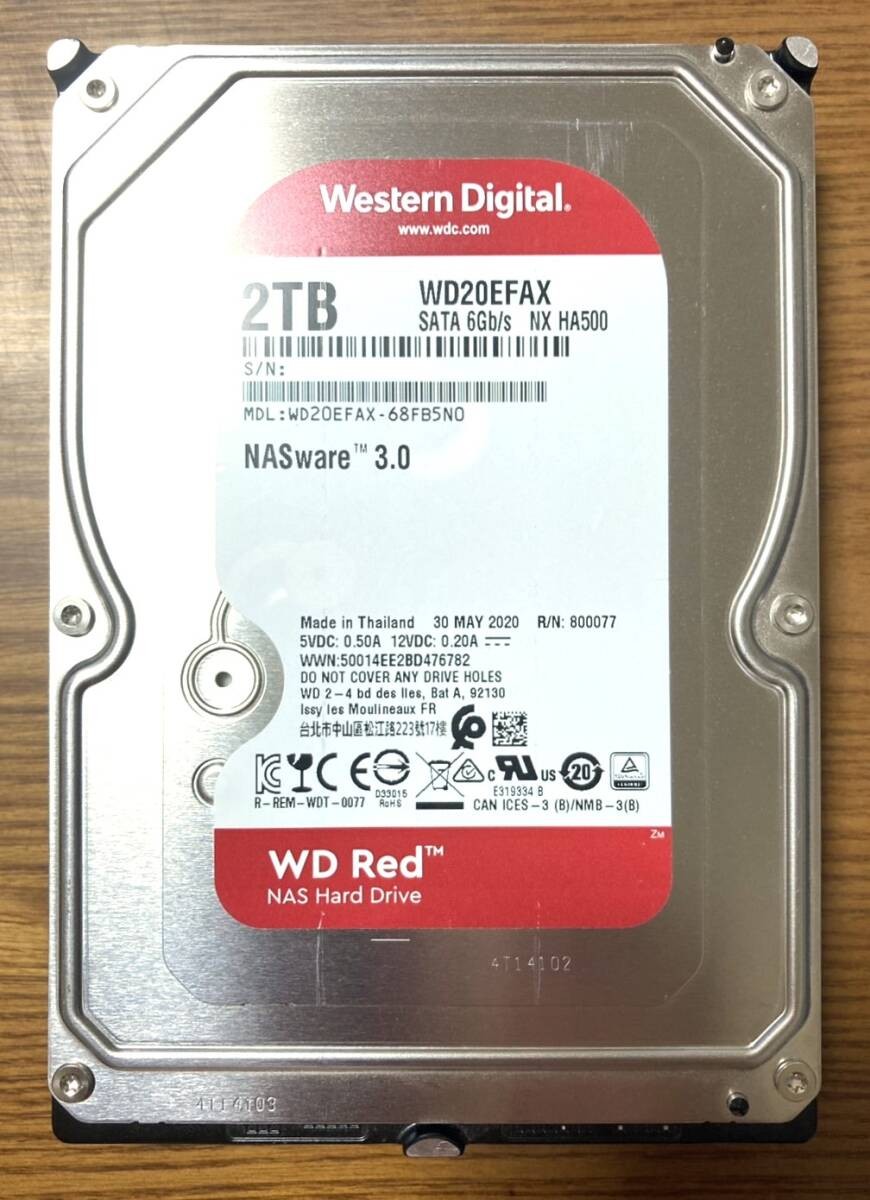 Excellent Condition Western Digital WD Red Series WD20EFAX 3.5-inch HDD 2TB (NAS