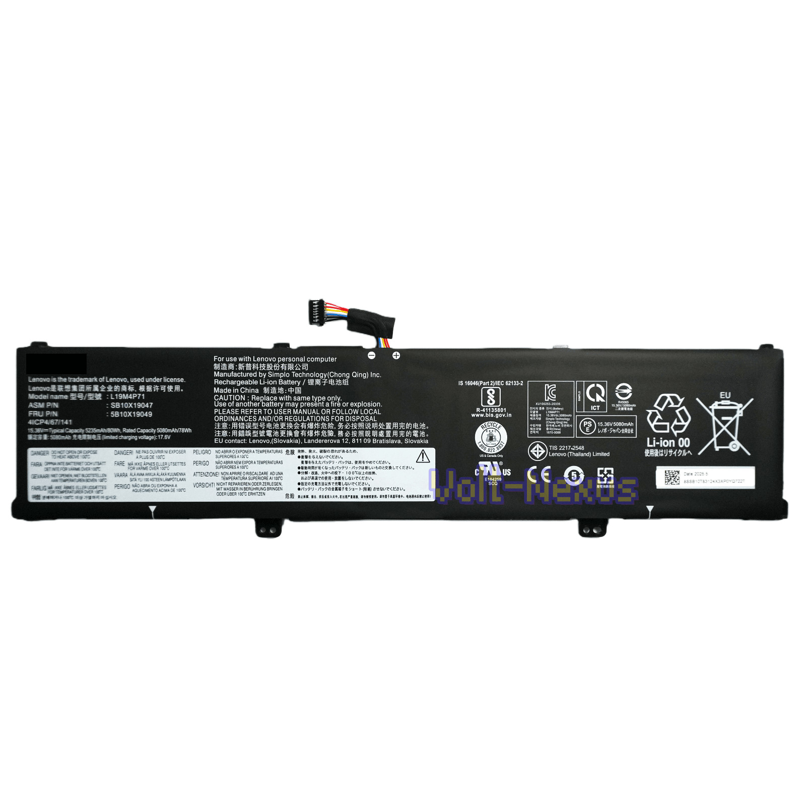 80Wh L19M4P71 L19C4P71 Genuine Battery for Lenovo ThinkPad P1 X1 Extreme Gen 3rd