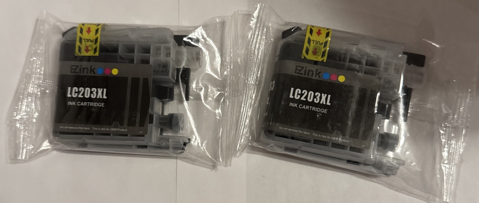2 Black E-Z Ink(Tm) Compatible Ink Cartridge Replacement For Brother LC203XL
