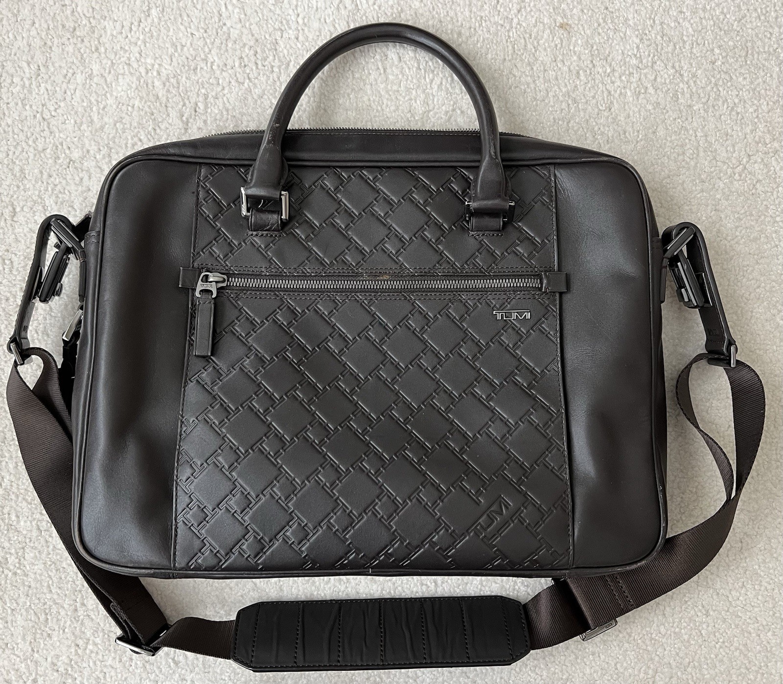 Tumi Brown Slim Top Briefcase 100% Leather
