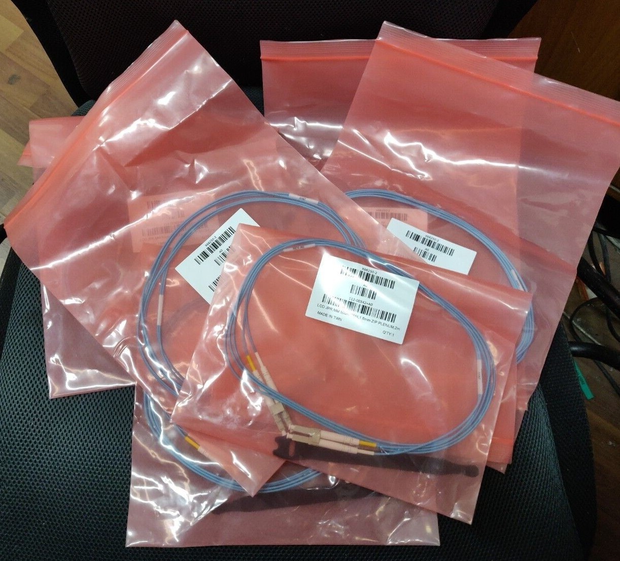 6x Netapp X66250-2 112-00342+A0 2M LC to LC LCD JPR,MM 50um OM4 2m cables - NEW 