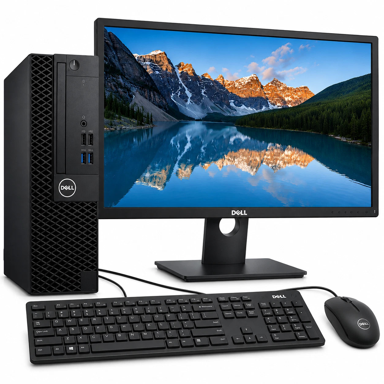 Dell OptiPlex 3050 SFF Desktop Intel i5-7th gen 16GB 256GB NVMe WiFi 24" Monitor