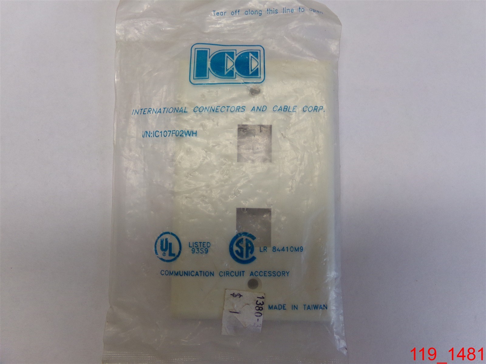 Qty=8: ICC P/N IC107F02WH 2 Port Face Communication Circuit Accessory White