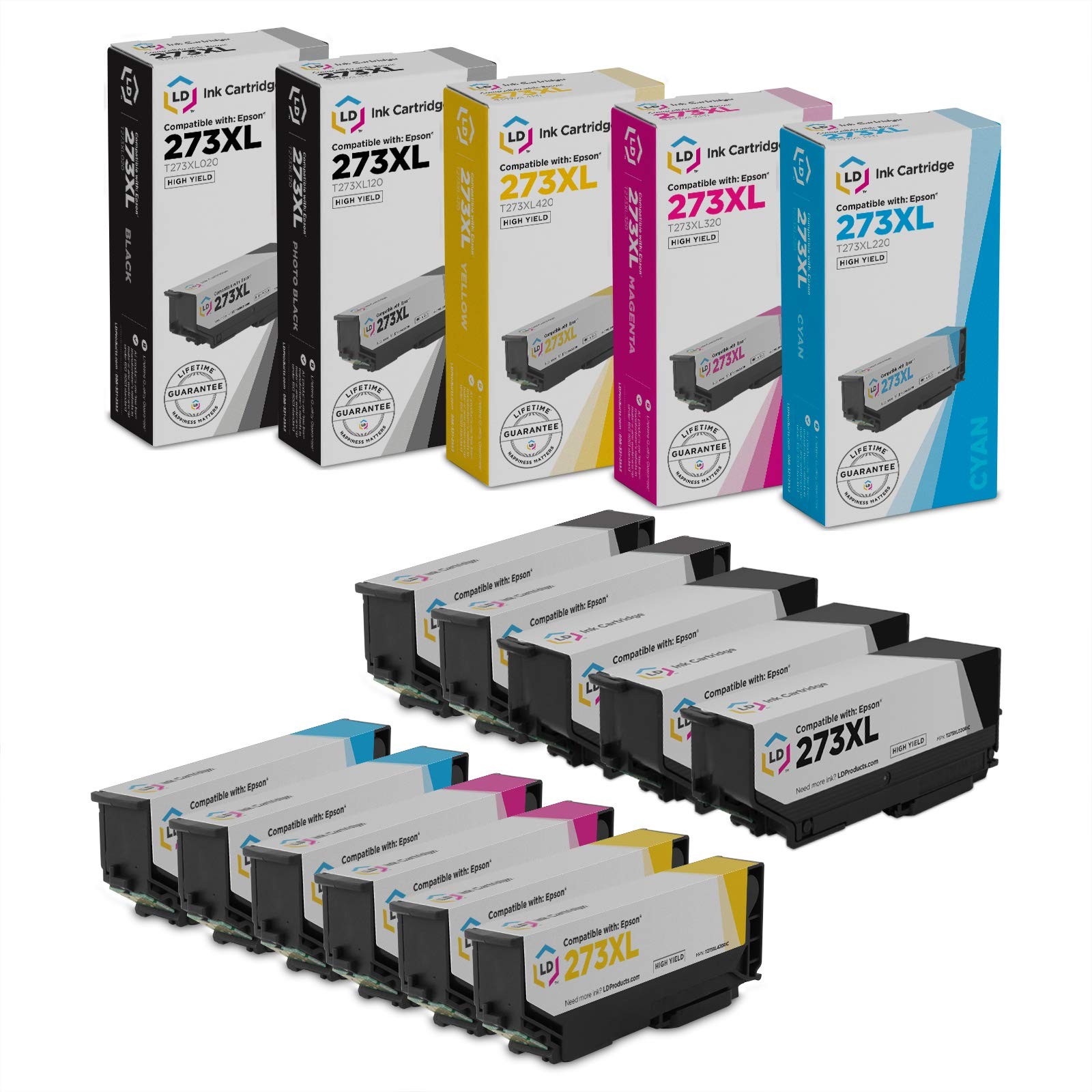 LD 11pk Reman Cartridge for Epson 273 XL 273XL T273XL XP-520 XP-600 XP-610 XP620