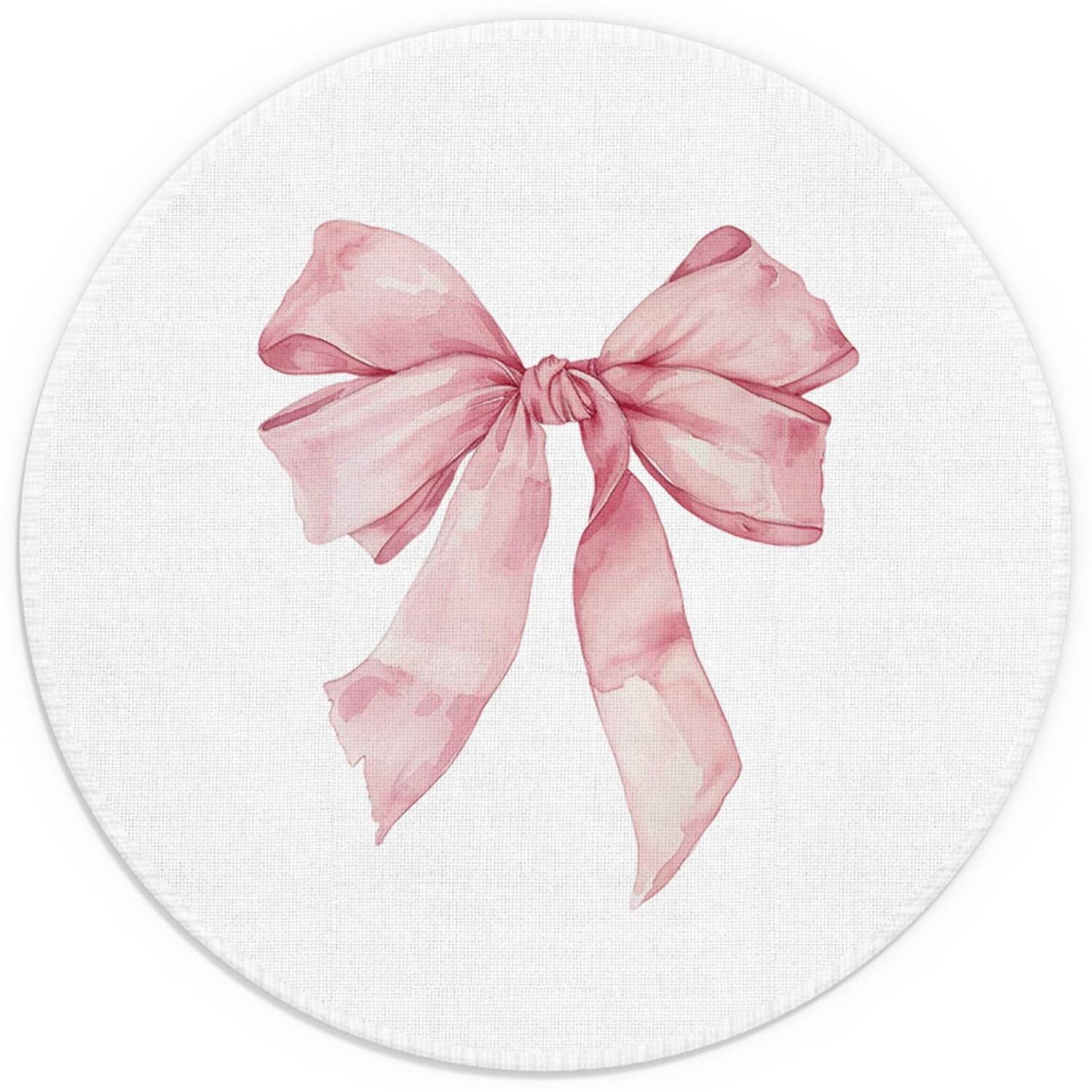 Cute Coquette Pink Bow Mouse Pad Preppy Girly Aesthetic Desk Mat 7.9x7.9 Inch