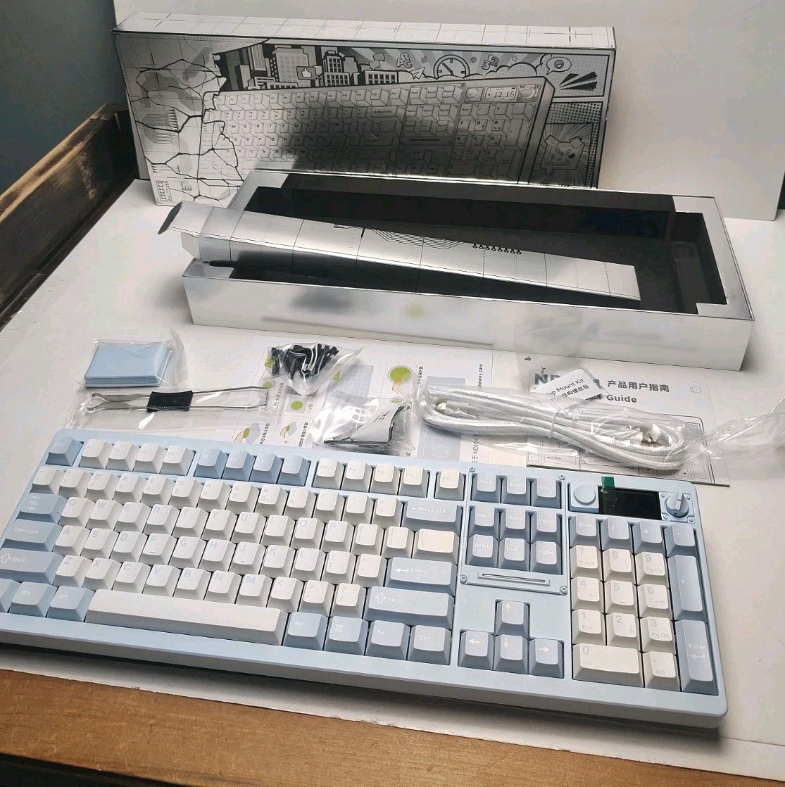 Chilkey ND104 Full-Size Wireless Mechanical HEAVY Keyboard SKY BLUE BRAND NEW 