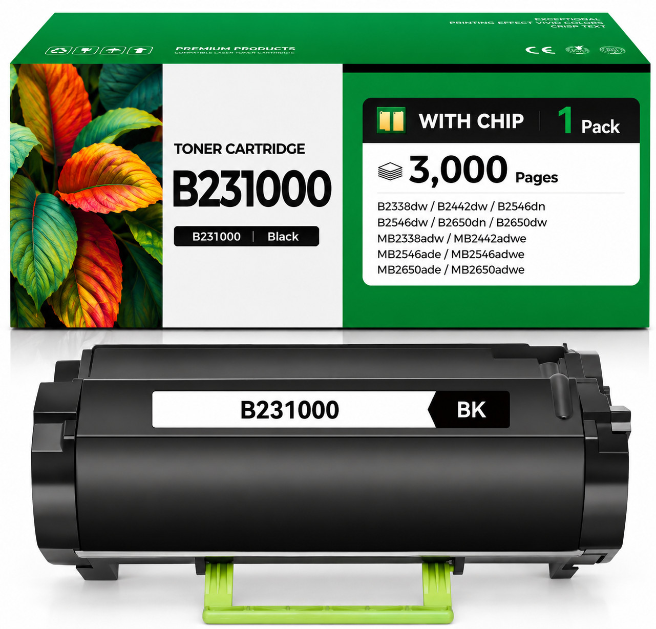 B231000 High Yield 1PK Black Toner Compatible for B2338dw B2442 B2338dw B2442dw