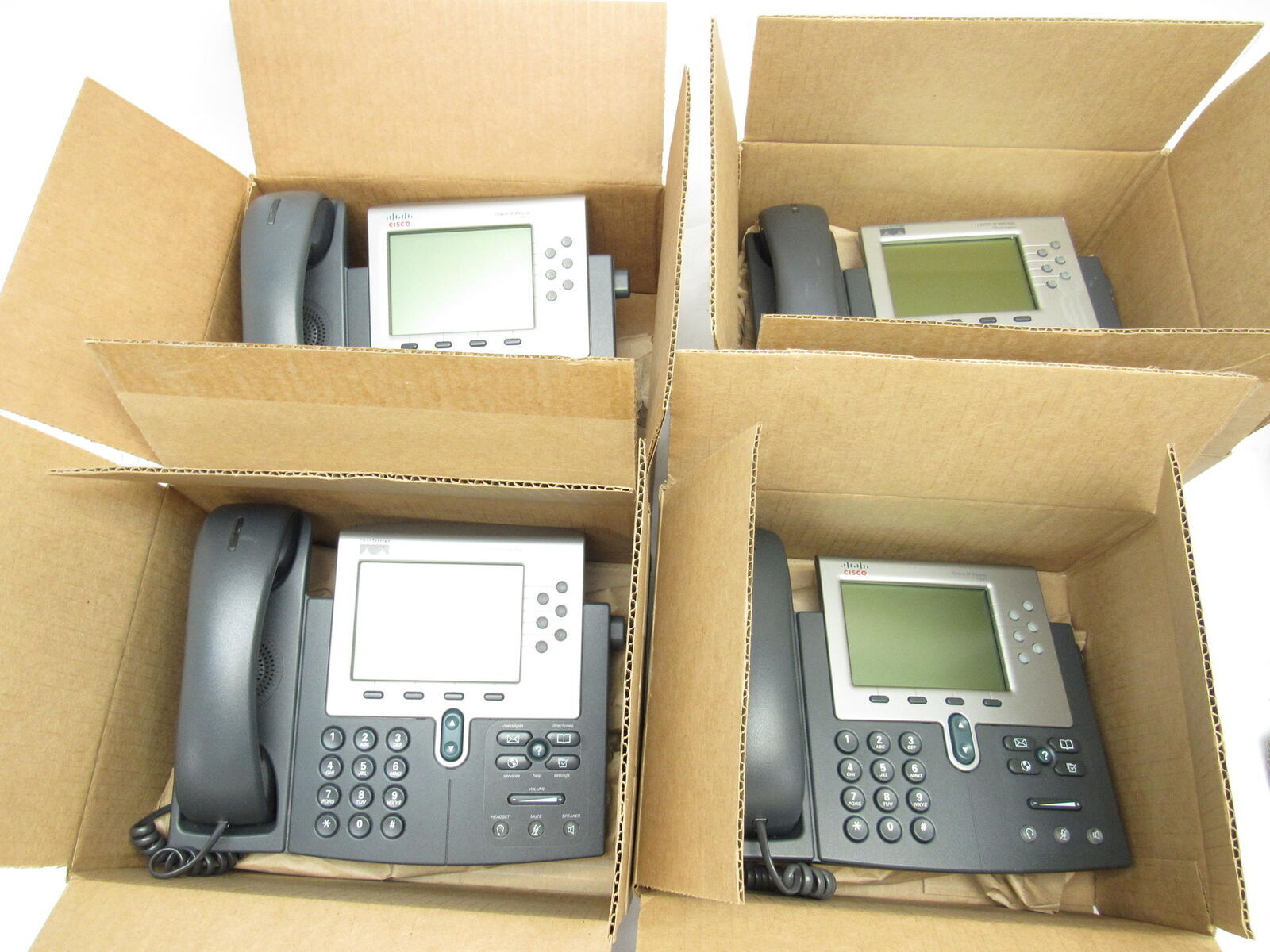 4x Cisco 7961G IP Phone CP-7961G V02 7900 Series 68-2841-03 Large Display Lot 4