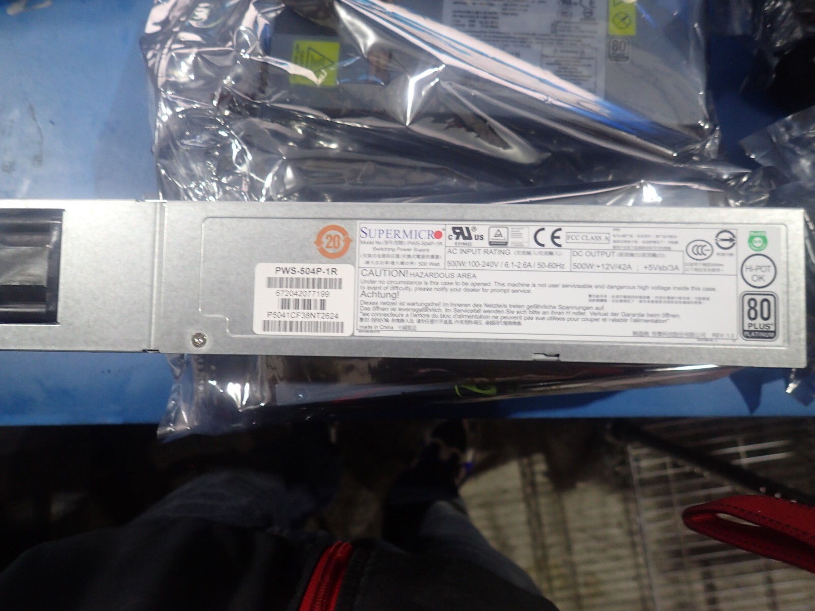 Lot of 10 Supermicro PWS-504P-1R 500W 1U High Efficiency PSU Server Power Supply