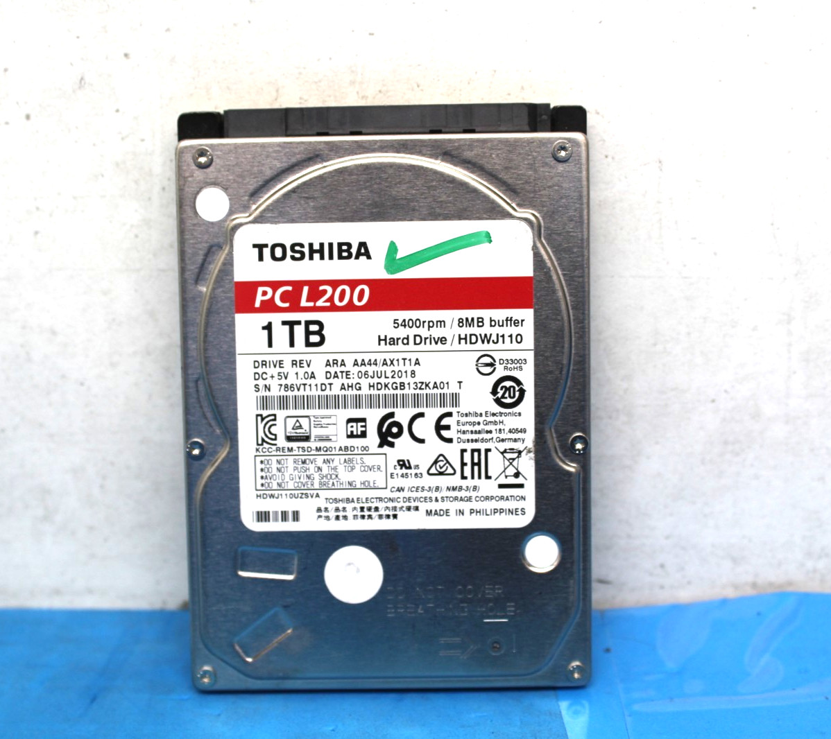 Toshiba PC L200 1TB 5400RPM 128MB Cache SATA III 3.5" Internal HDD HDWJ110 T9A12