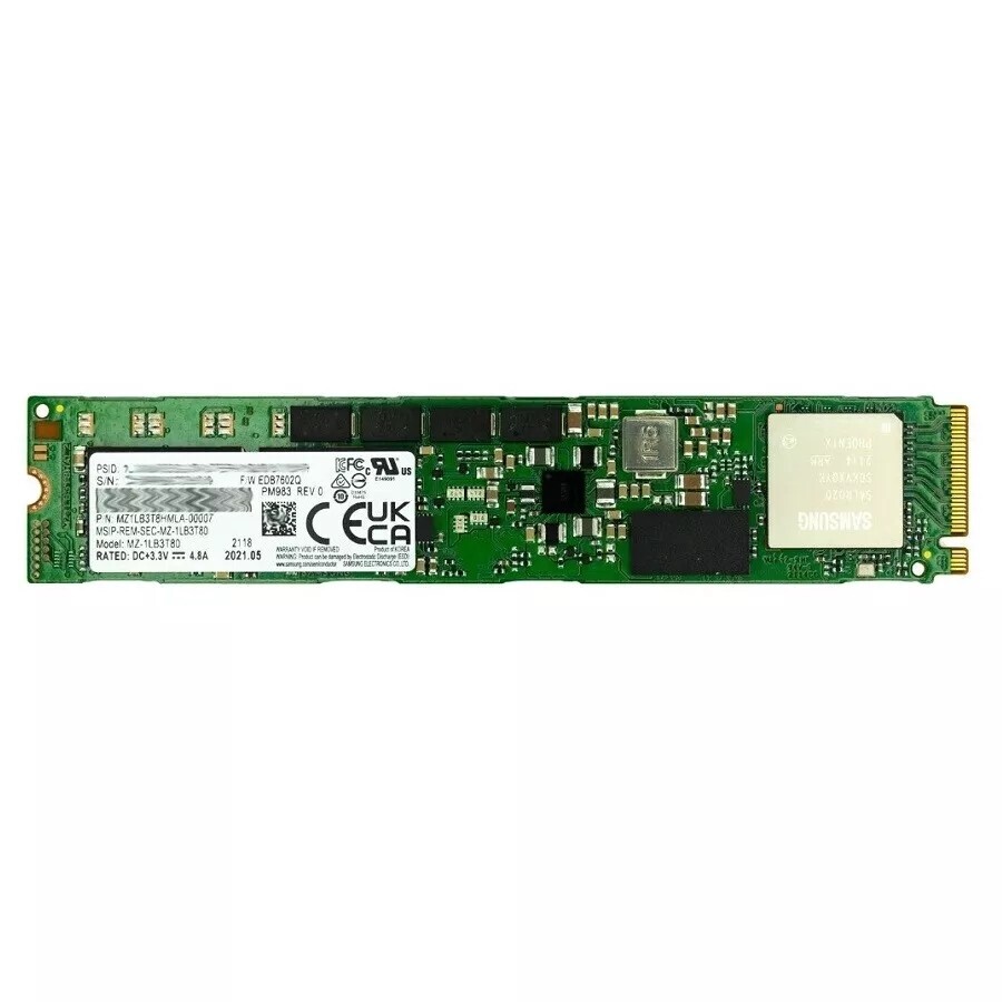Samsung PM983 3.84TB MZ-1LB3T80 MZ1LB3T8HMLA-00007 NVMe M.2 PCIe SSD 22110