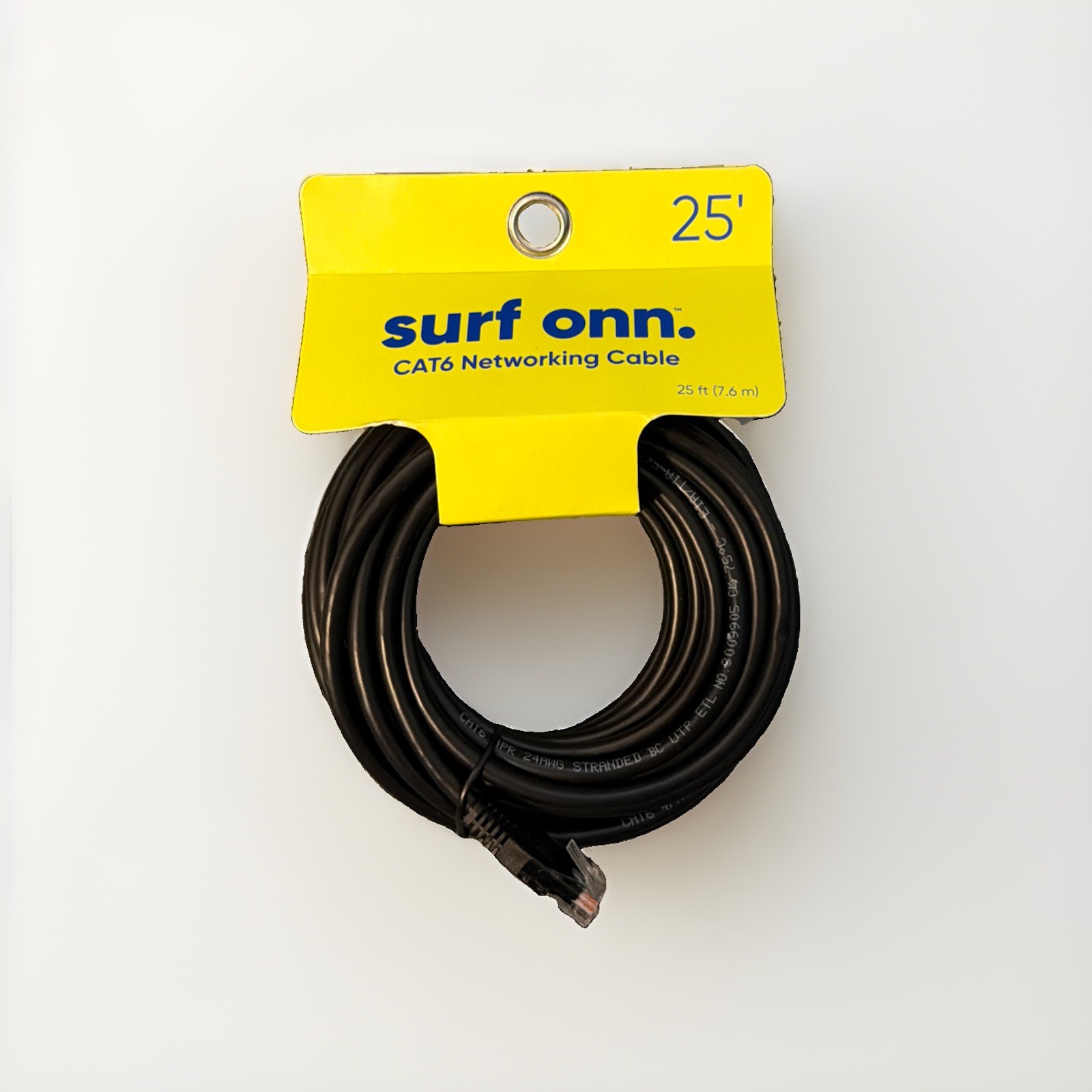 New Surf onn. cat 6 ethernet networking cable 25ft (7.6m) RJ45 Connectors 1 Gbps