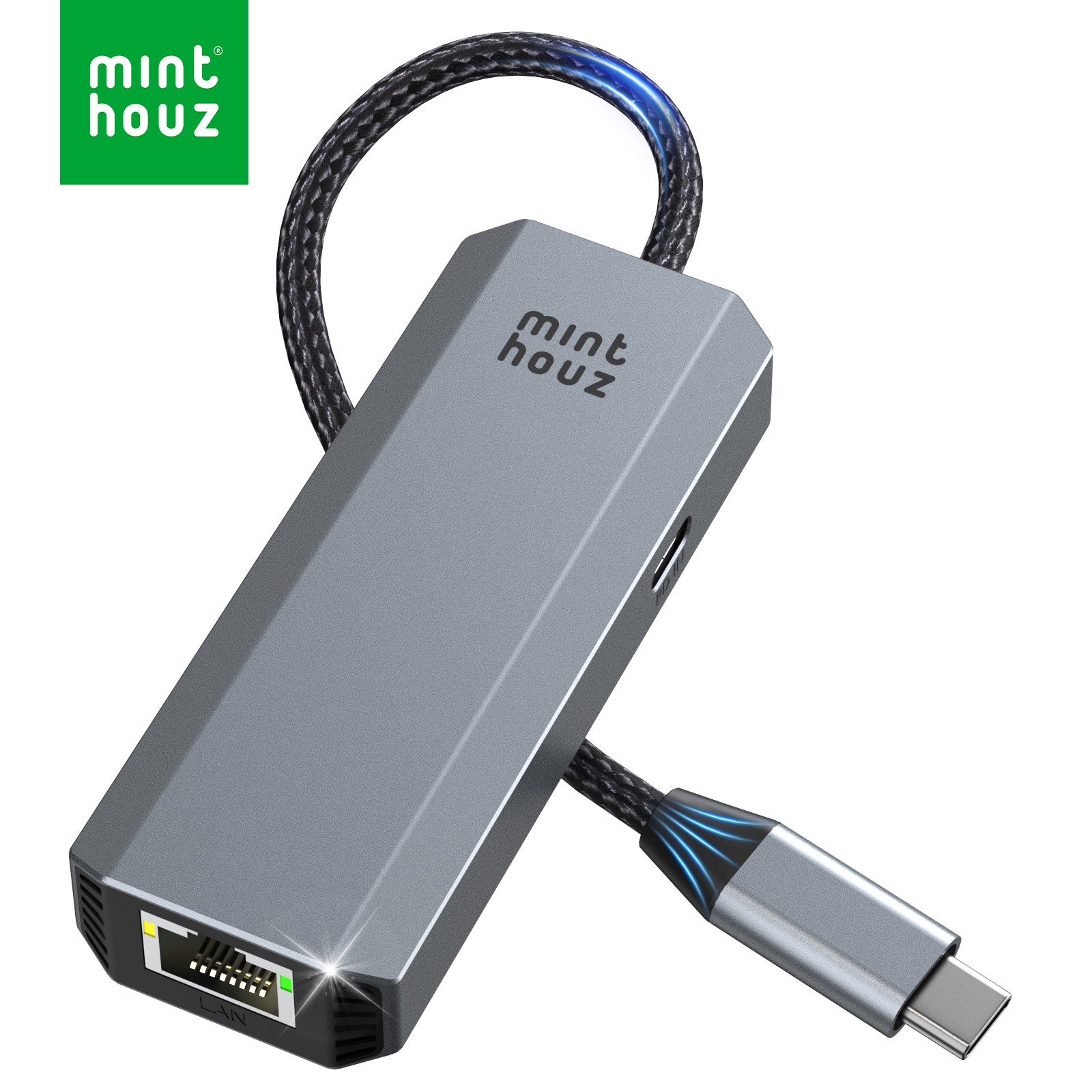 Minthouz 5Gbps USB-C to Ethernet Adapter RJ45 to USB C 5 Gigabit LAN Network