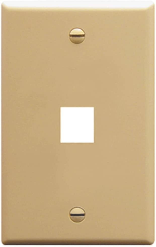 ICC Classic Faceplate with 1 Port for EZ/HD Style in Single Gang, Ivory