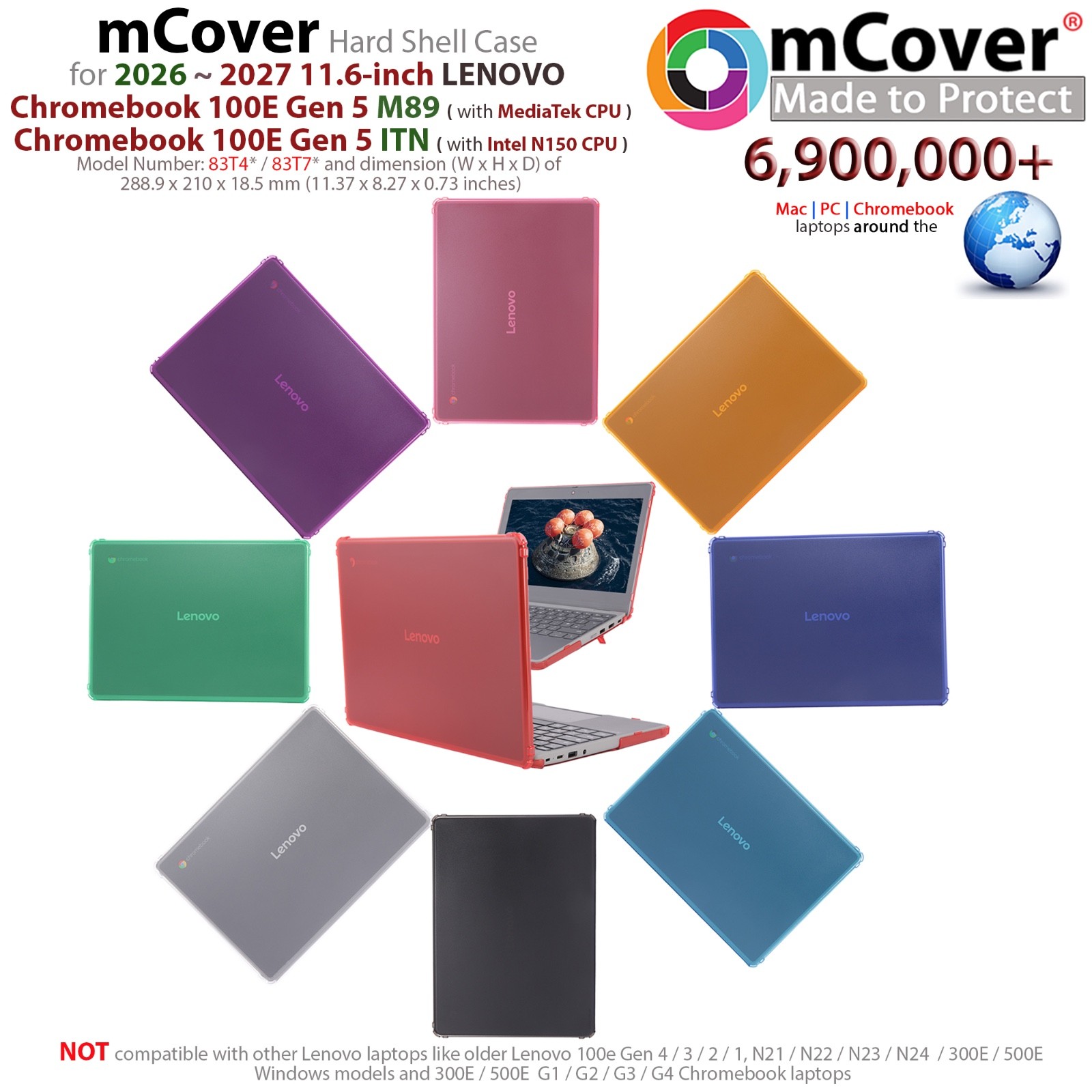 NEW mCover Case for 2026+ 11.6" Lenovo Chromebook 100E Gen 5 M89 ITN Laptop
