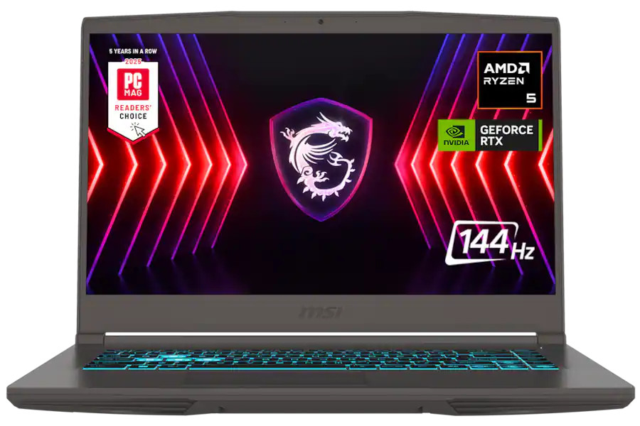 MSI THIN A15 15.6" 144Hz Gaming Laptop AMD R5-7535HS GeForce RTX 4050 8GB 512GB