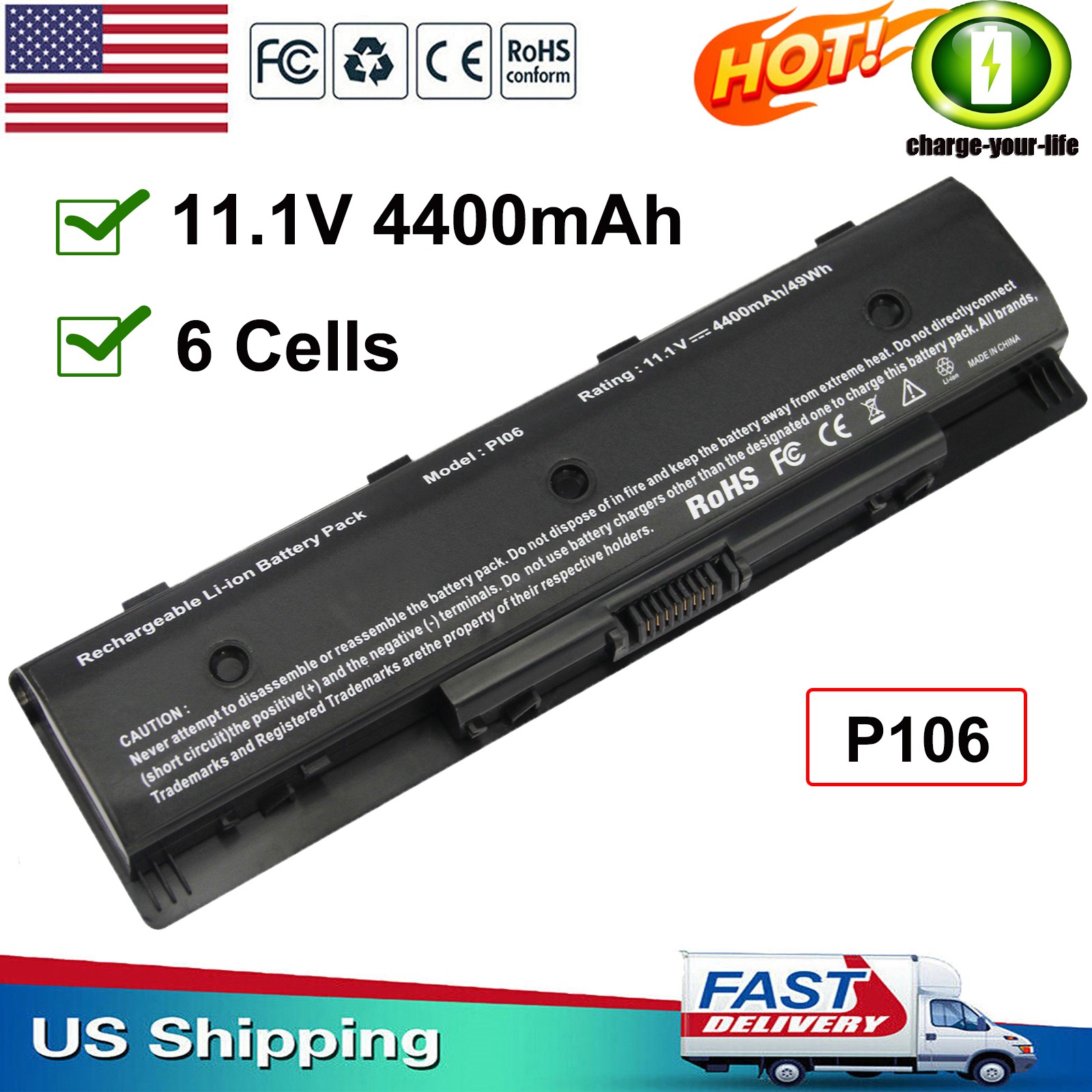 ✅P106 PI06 Laptop Battery for HP Pavilion ENVY 14 15 17 Series HSTNN -YB4N NEW